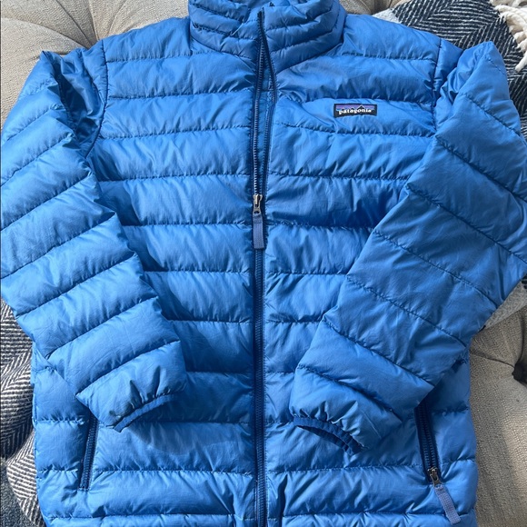 Patagonia Kids Vibrant Blue Puffer Coat kids size L 12 - Picture 1 of 9